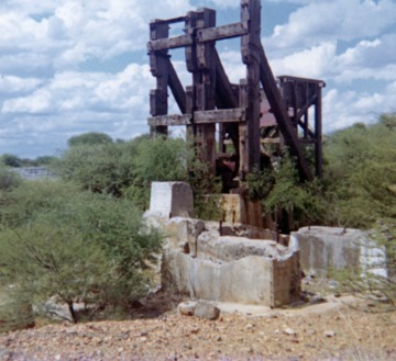 The crumbling headgear of Monarch Mine. Said by many to be the oldest mine in the Tati district, Botswana, Africa.