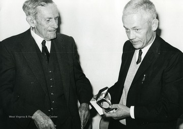 A medal presentation to Edward C. Tabler by the Rhodesia Pioneers’ and Early Settlers’ Society, at Bulawayo, Zimbabwe, Africa.