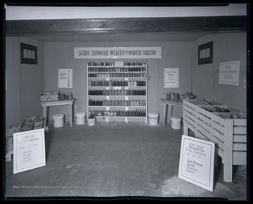 A display put together by the Farm Women's Bureau for the 1938 Jubilee Celebration. 