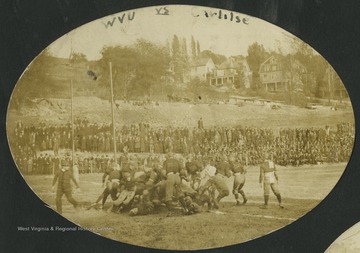 The West Virginia University Mountaineers face off the Carlisle Indians on their home turf. WVU won the game in a landslide victory, 21-0.