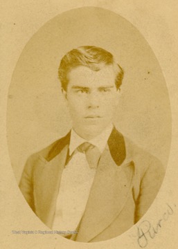 Portrait of Elliz Pierce Lantz, who was a lawyer in Waynesburg, Pa.  He was born in Blacksville, W. Va., married Ida B. Johnson on October 19, 1880, and died in 1883.