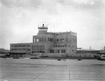 View of the building from the runway.