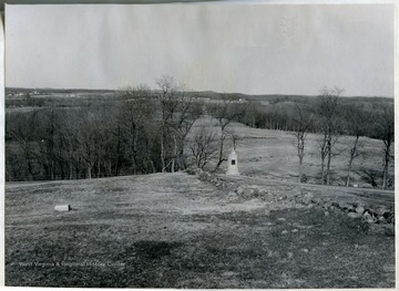 Union Line at Foot of Cemetery Ridge, Seventh Monument at Left. Gettysburg National Military Park.Image from 1965 thesis, "The Seventh West Virginia Volunteer Infantry 1861-1865"