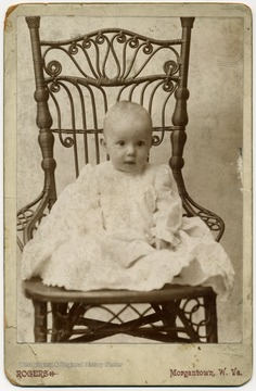 Portrait of Ethel Courtney as a baby.  Ethel is likely the daughter of Mollie and Ulysses Courtney, born in 1896.