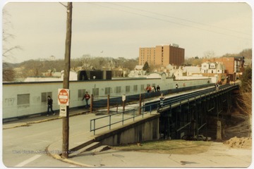 Stadium Bridge, now University Avenue, at the northwest side of the old Mountaineer Field.