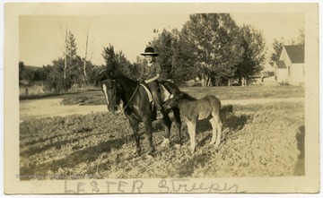 Lester Streeper on a pony.