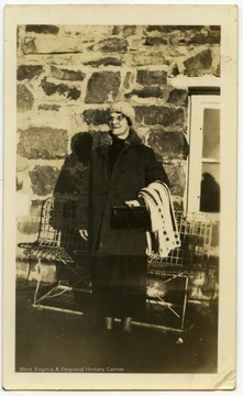 Lucy Satterfield, wife of Harry Satterfield, at a trip to Pikes Peak in Colorado.  The Satterfield's lived in Fairmont, W. Va.
