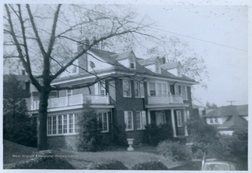 Sowers-Parriott-Lazelle house on Grand Street, Morgantown, W. Va.  Greek Revival style, 1935.From the thesis of "The Influences of Nineteenth Century Architectural Styles on Morgantown Homes," call number NA7125.P481965.