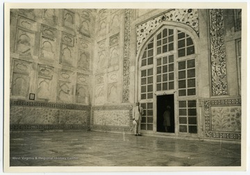 Louis Johnson at the entrance to the Taj Mahal.