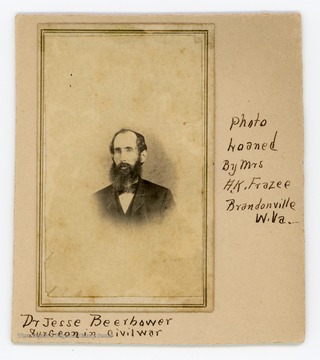 Dr. Jesse Beerbower, who practiced in Bruceton Mills, W. Va., was a surgeon with the Third Maryland Infantry during the American Civil War.