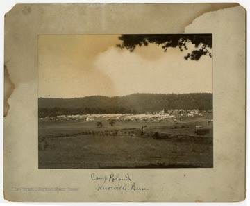 A view of Camp Poland, a military camp in operation between June 1898 and January 1899. It served as a muster point for troops called up for the Spanish-American War. 