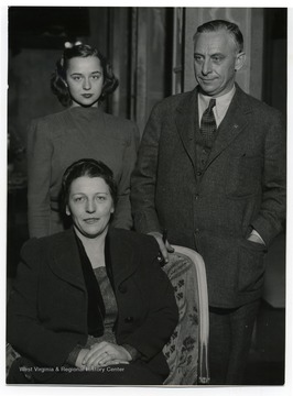 Pearl S. Buck with her husband and step-daughter after their arrival in Stockholm, Sweden