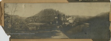 A view of Pardee and Curtin Lumber Company's mill and yard on the Cherry River near Curtin, Nicholas County, W. Va. 