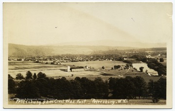 The Civil War fort, Fort Mulligan, sits on top a hill and looks over the South Branch Potomac River. 
