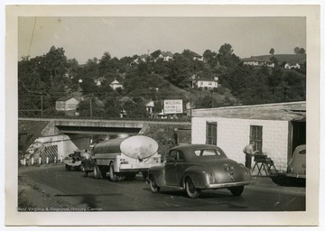 Caption reads: "US 19 looking North from intersection with US 50, West Pike Street at Adamston Underpass. "