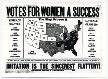 Caption on back reads: "Photo of framed suffrage poster. Poster from Baker Suffrage. Held by CWS."