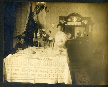 Anthony Bowen and Cora Kelley in the dining room.