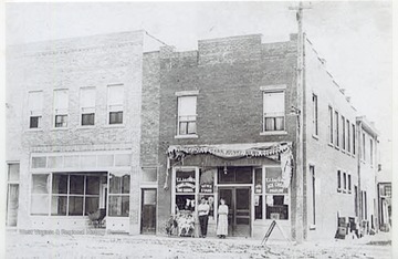 The first brick building built in South Charleston was built by Frank and Marie Henry as a confectionary store and newsstand.