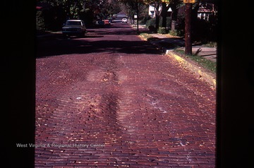 Brick pavement.