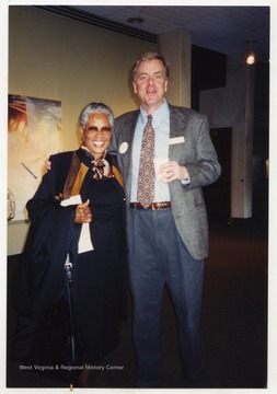 Ancella Bickley with Ken Sullivan at the University of Charleston.