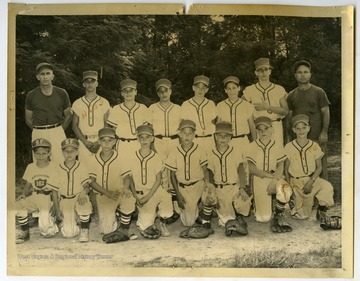 The members of the "SF" Little League baseball team.