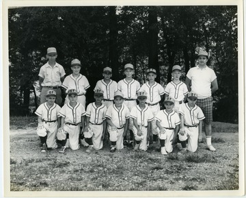 The members of the "SF" Little League baseball team.