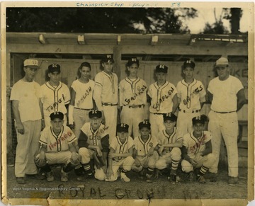 A photo of the 1958 "RC Cola" Pony League Championship baseball team.