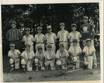 A photo of the 1964 I.O.O.F Little League baseball team.