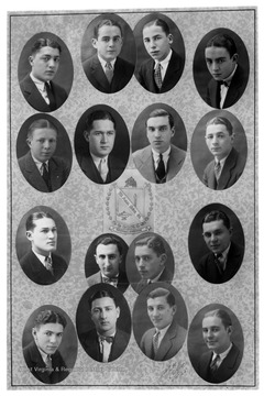 A WVU fraternity group portrait.